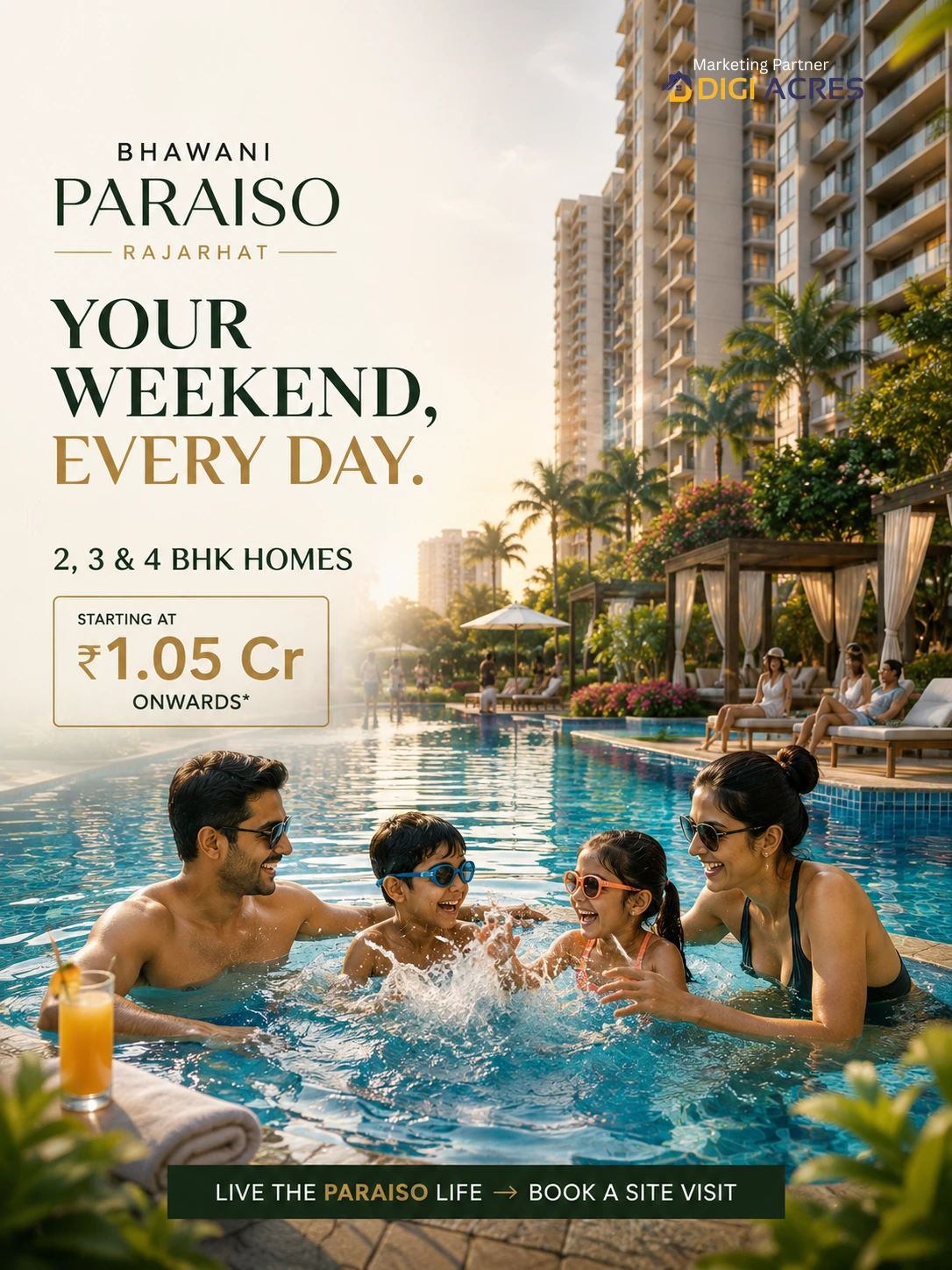 Bhawani Paraiso — Your weekend, every day campaign creative