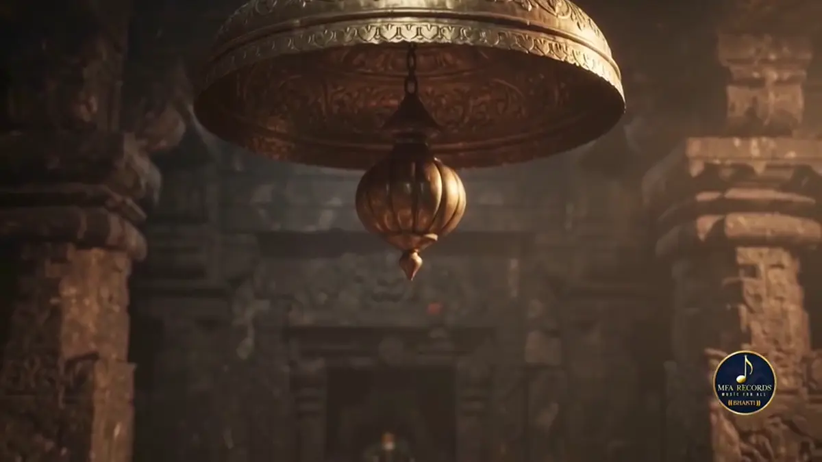 Cinematic temple detail from Karpura Gauram